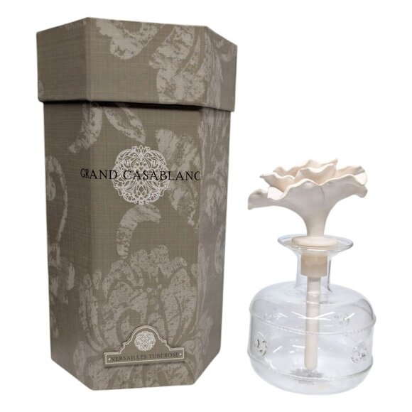Versailles Tuberose Grand Casablanca Aroma Porcelain Diffuser White Rose Zodax - Picture 1 of 14